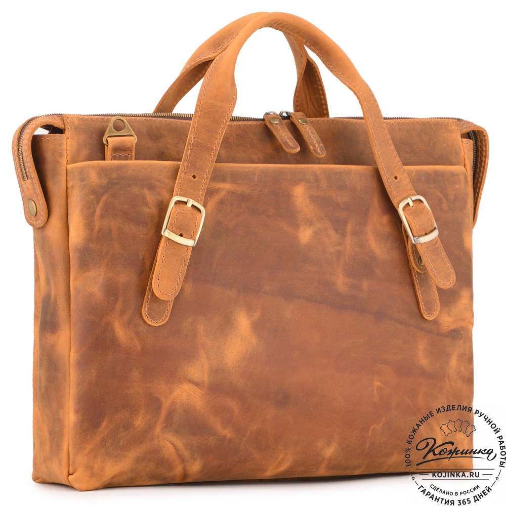  Кожаная деловая сумка "Франклин" (рыжий крейзи)